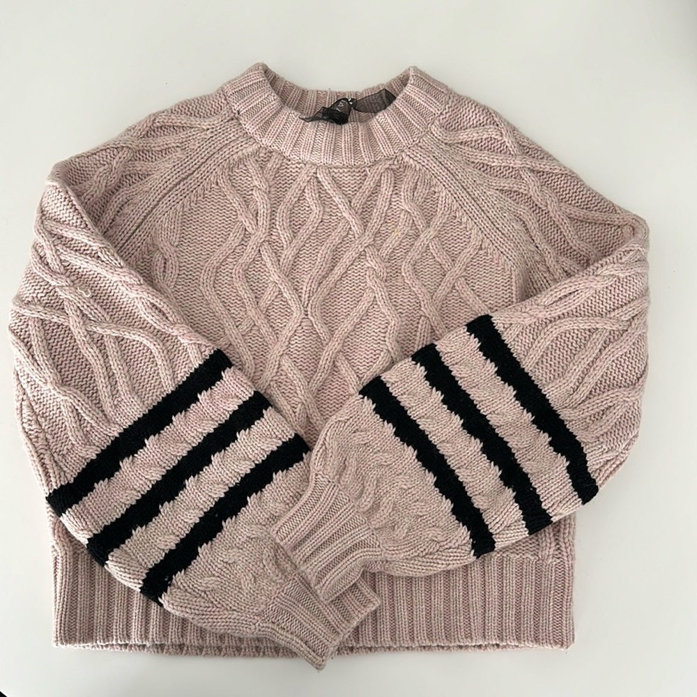 NAADAM Pink Cable Sweater • Size Small • Pink and Black • Great Condition!